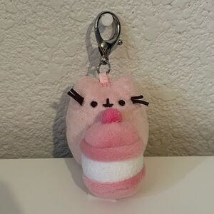 Pusheen Pink Macaron Plush Keychain